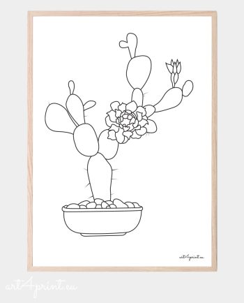 Cactus print downloadable interior decoration