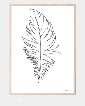 Feather art drawing print interior decoration ideas