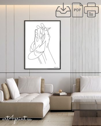 Floral drawing interior decoration print