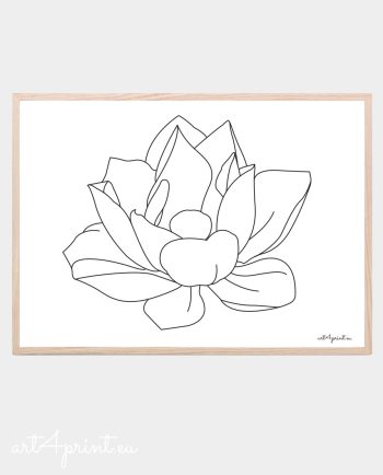 Flower print artwork line design minimalistic