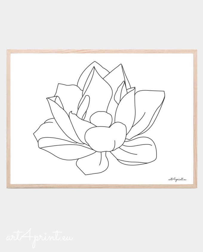 Flower print artwork line design minimalistic