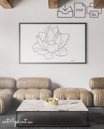 Flower print artwork line design minimalistic
