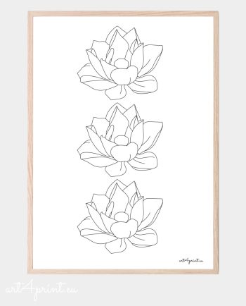 Flowers composition artwork line design minimalistic