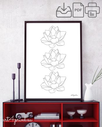 Flowers composition artwork line design minimalist