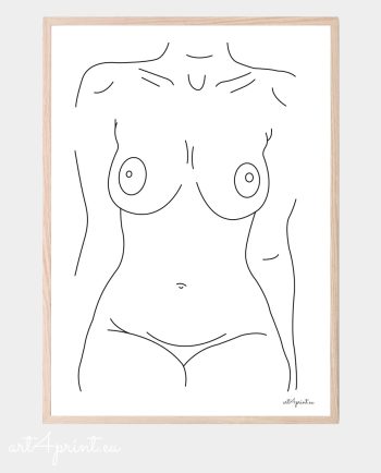 Nude women line drawing wall art