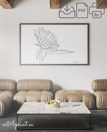 Sunflower minimalist line graphics artwork for printt
